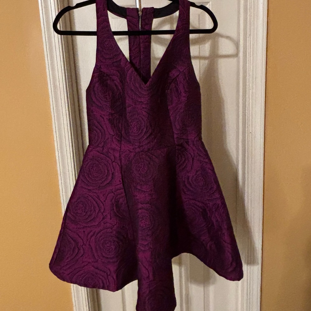 Purple Sleeveless Dress with Floral Pattern